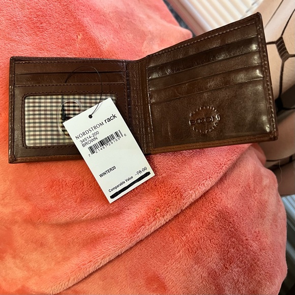 BOCONI Men’s Brown Leather Wallet NWT - Picture 2 of 6
